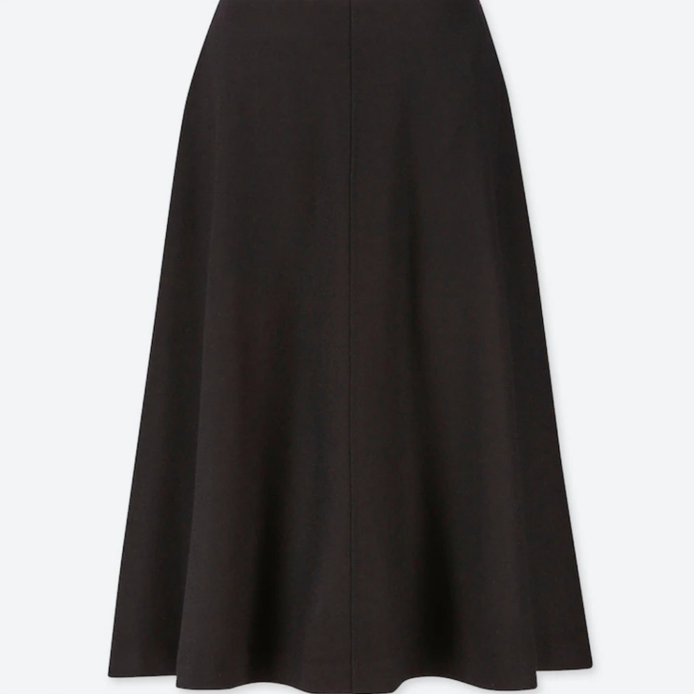 High-waisted wool midi skirt